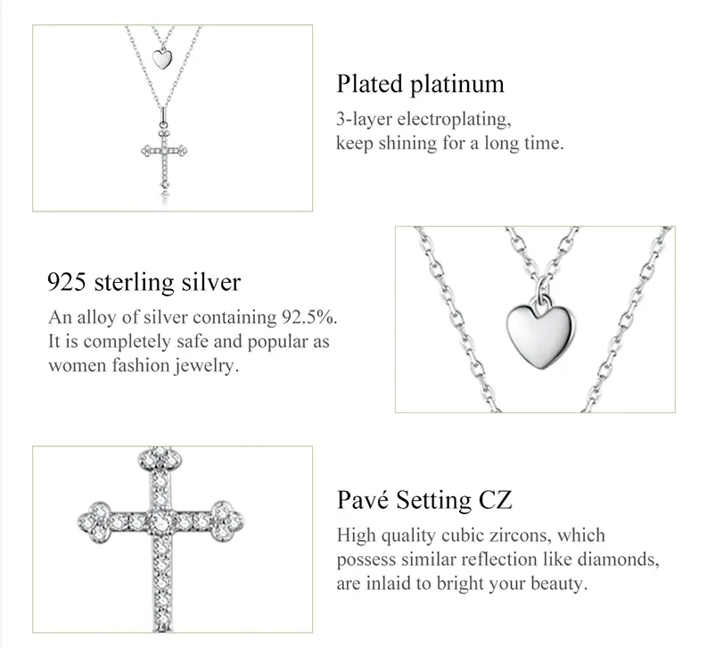 Double Strand Cross and Heart Necklace Gorgeous!