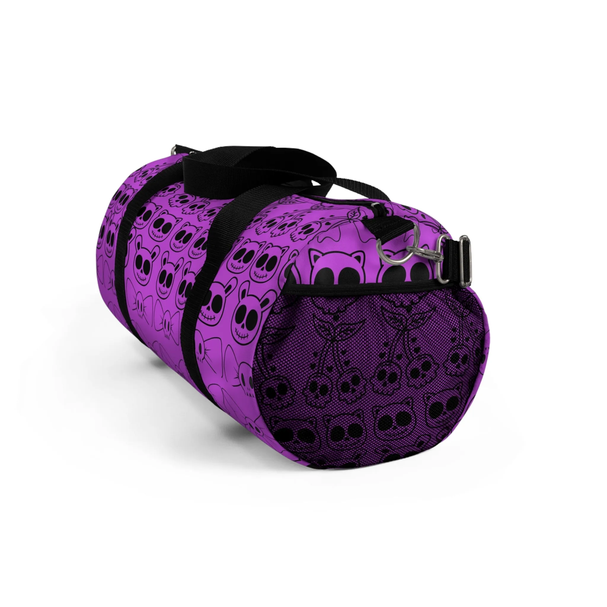 Duffel Bag: Purple Goth Kawaii | Skulls