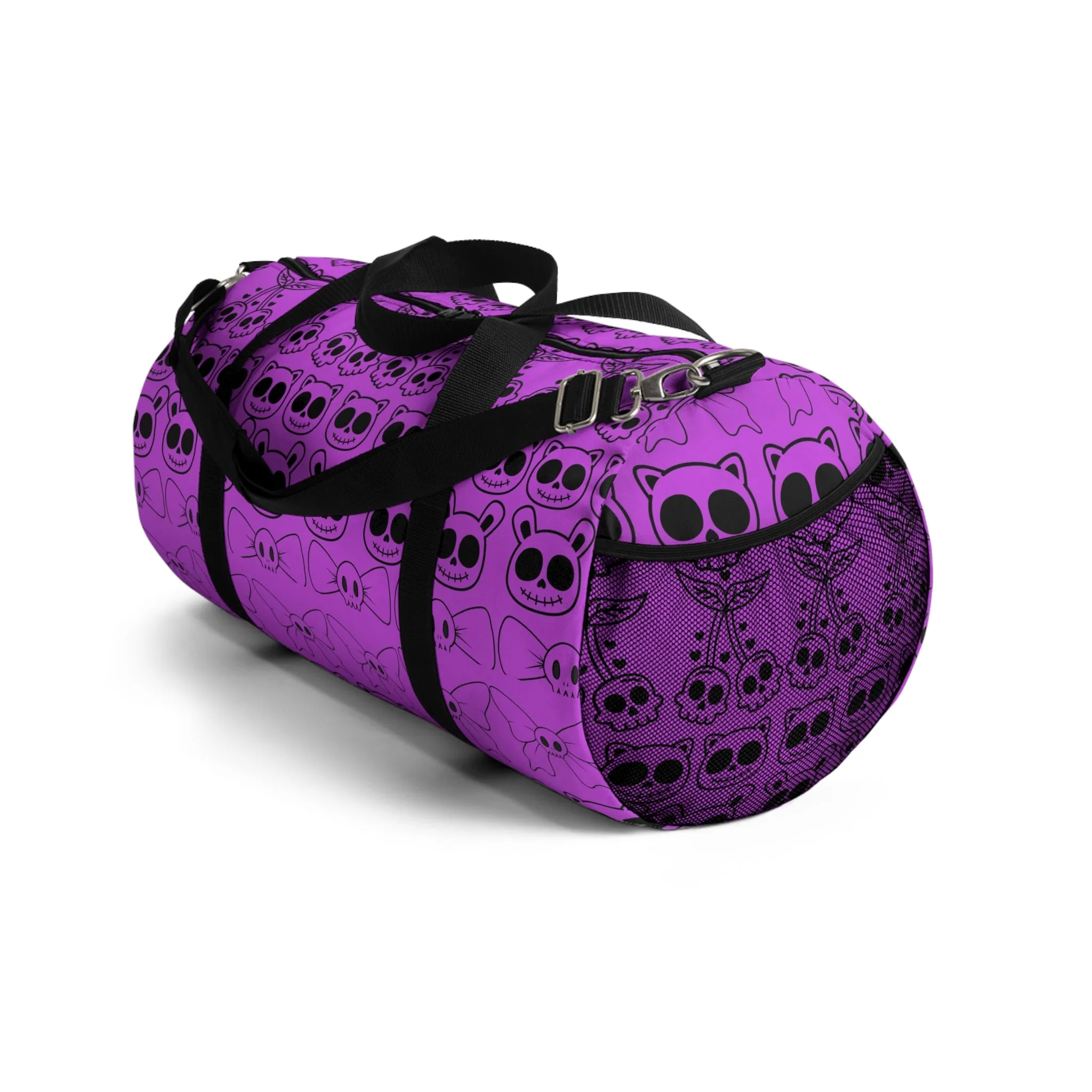 Duffel Bag: Purple Goth Kawaii | Skulls