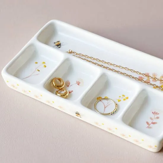 Dusky Pink Floral Trinket Tray