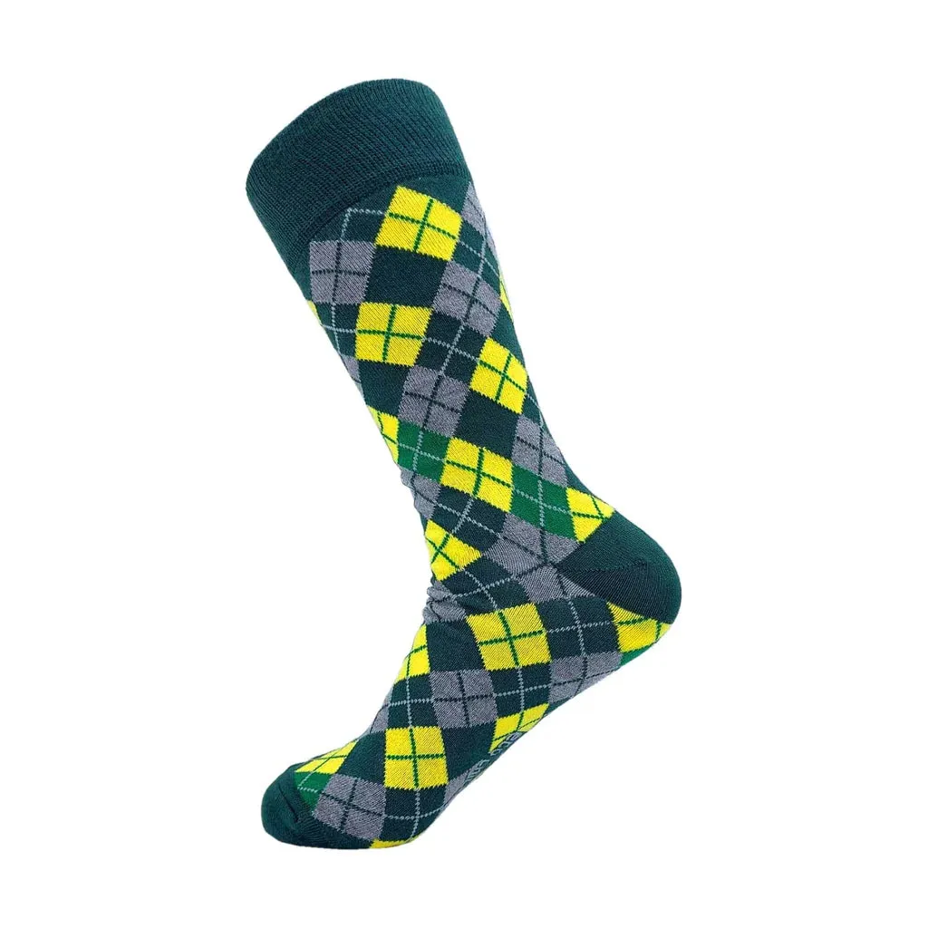 Eco Chic Eco-Friendly Argyle Green Bamboo Socks