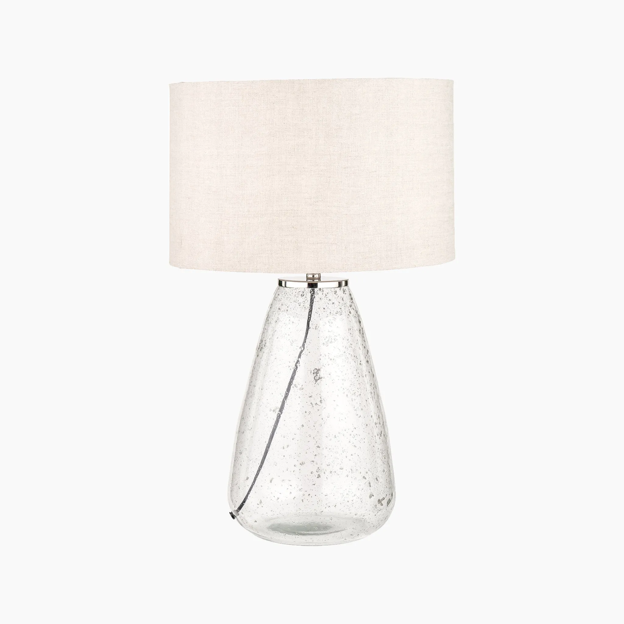 Elysia Bubble Glass and Silver Metal Table Lamp