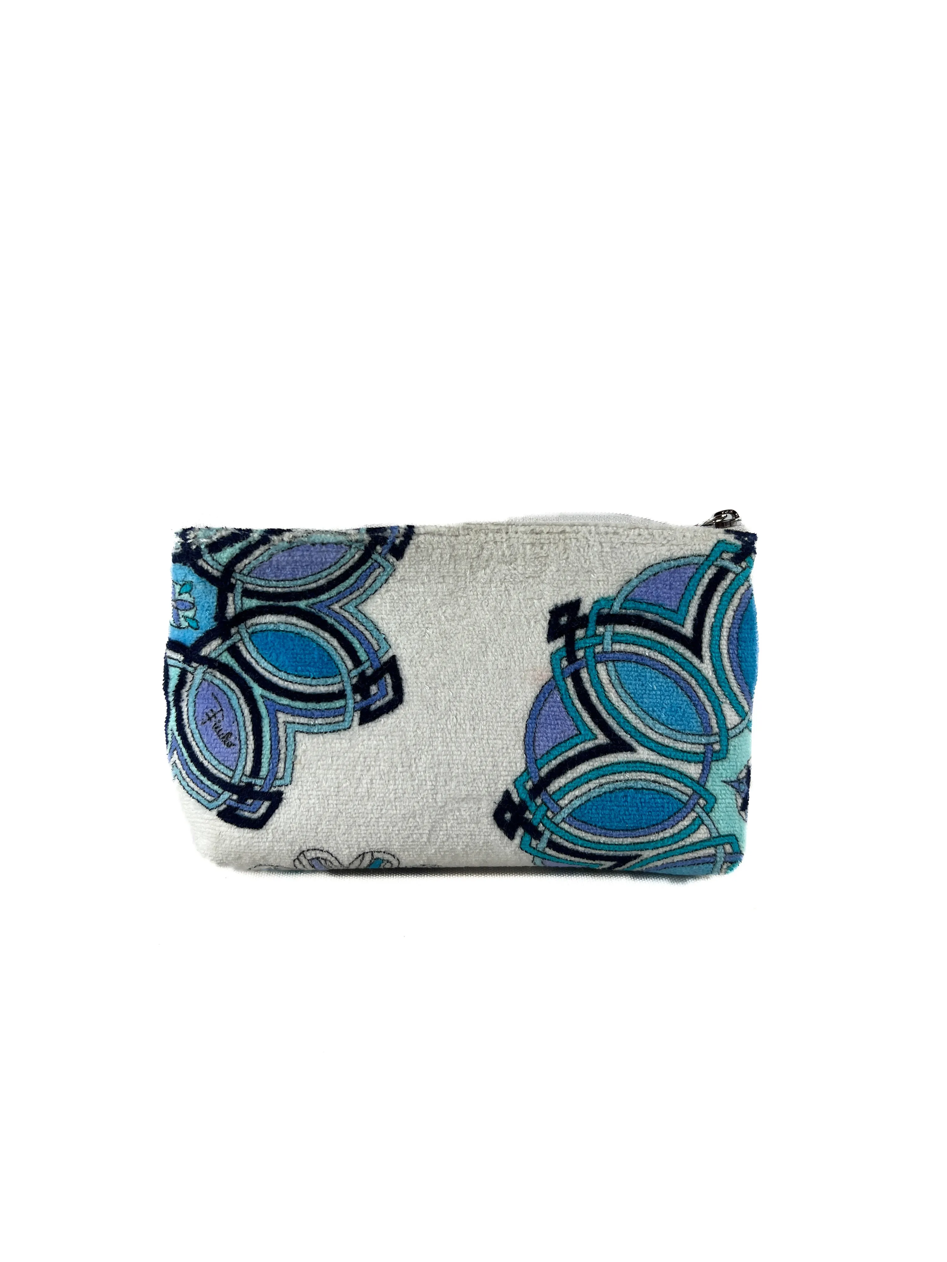 Emilio Pucci vintage terry cloth cosmetic pouch