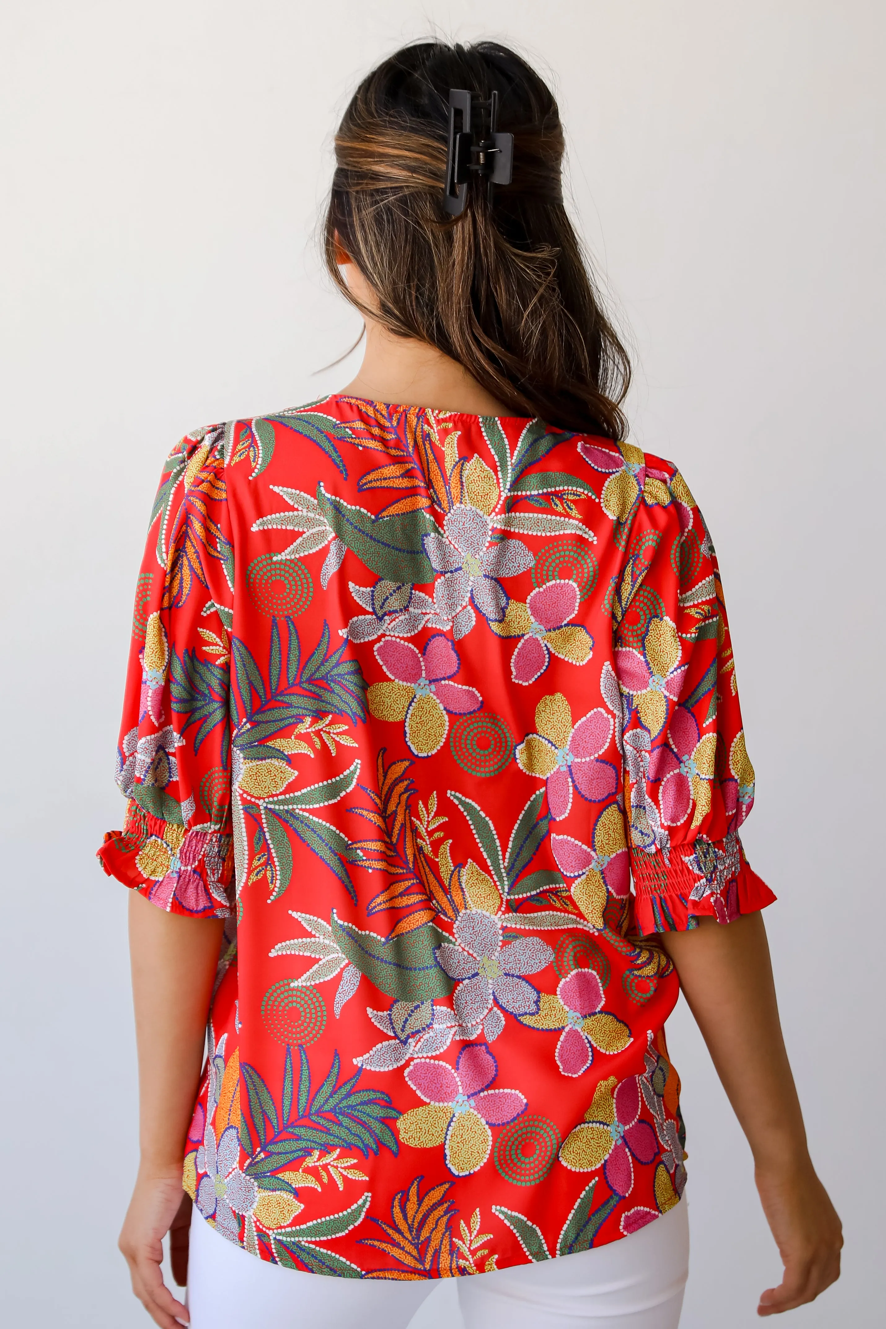 FINAL SALE - Gorgeous Muse Red Floral Blouse