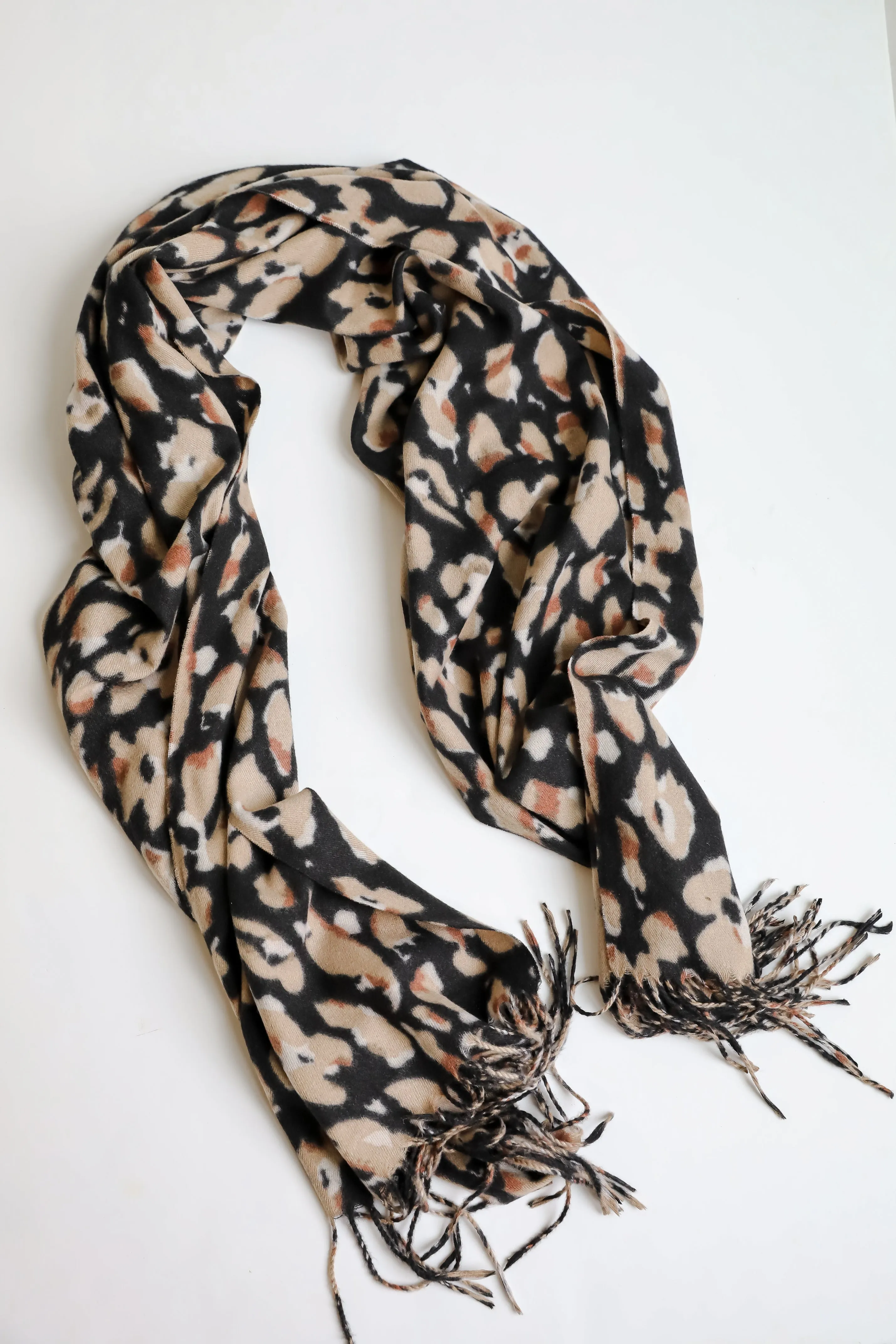 FINAL SALE - Wild Attitude Leopard Fringe Scarf