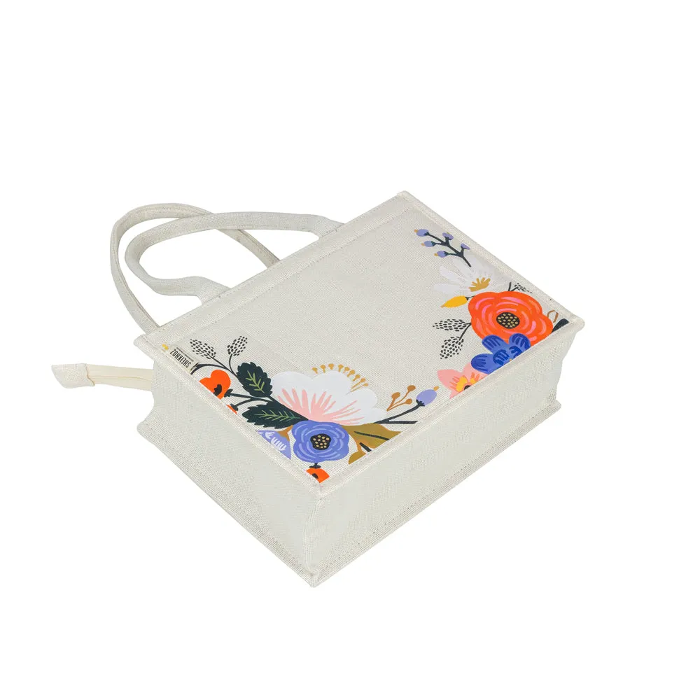 Floral Cotton Canvas Tote - Eco-Friendly Handcrafted Bag