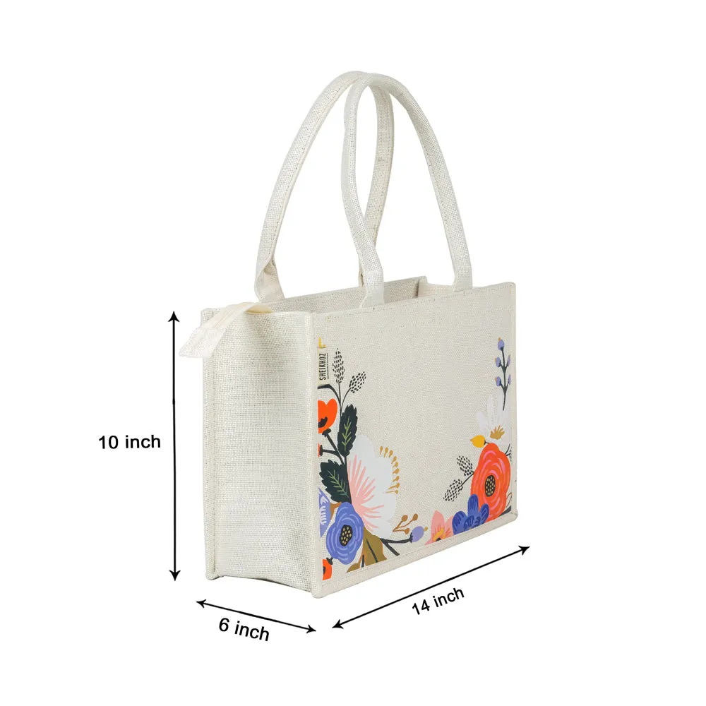 Floral Cotton Canvas Tote - Eco-Friendly Handcrafted Bag