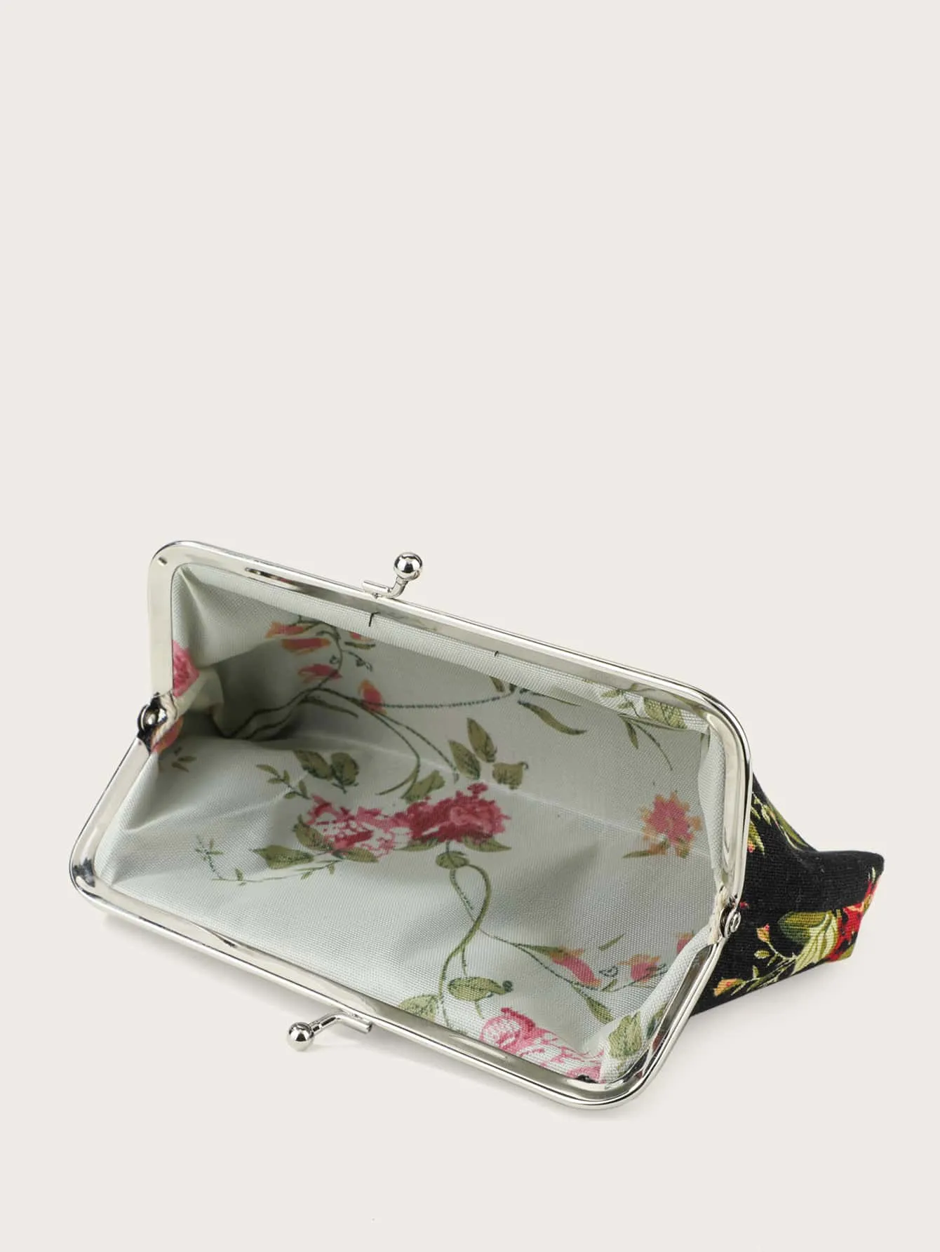 Floral Graphic Kiss Lock Purse