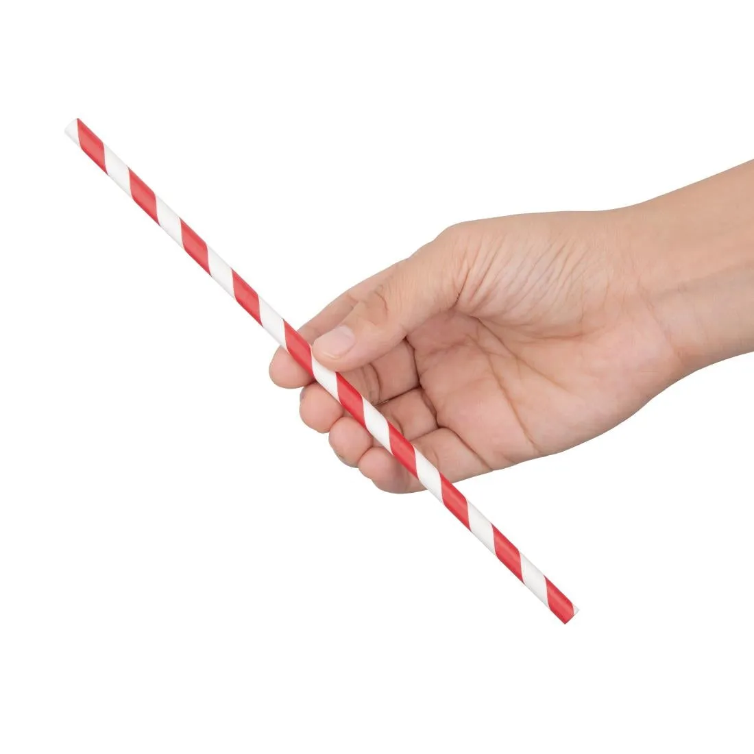 FP442 Fiesta Green Individually Wrapped Compostable Paper Straws Red Stripes (Pack of 250)