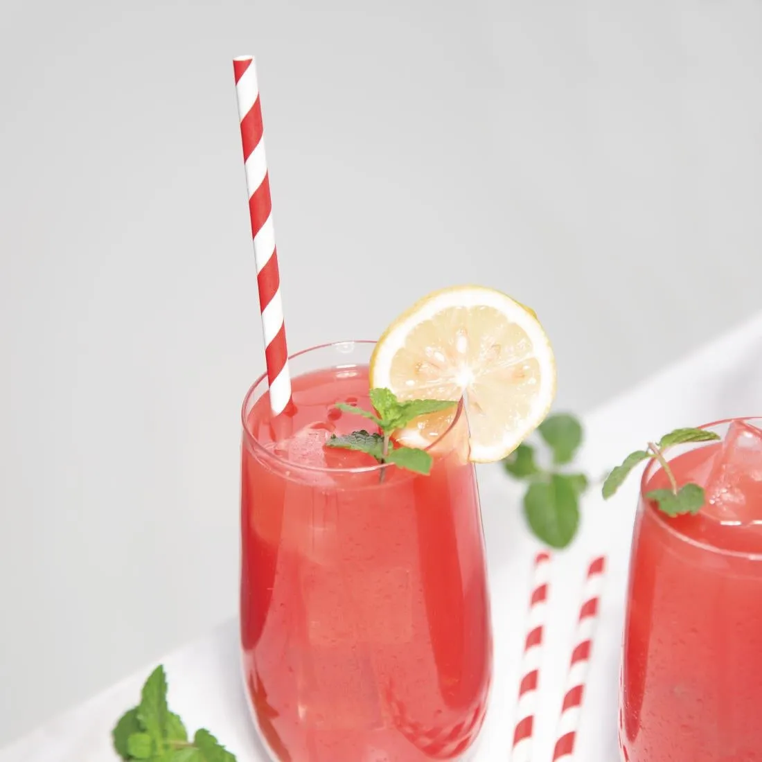 FP442 Fiesta Green Individually Wrapped Compostable Paper Straws Red Stripes (Pack of 250)