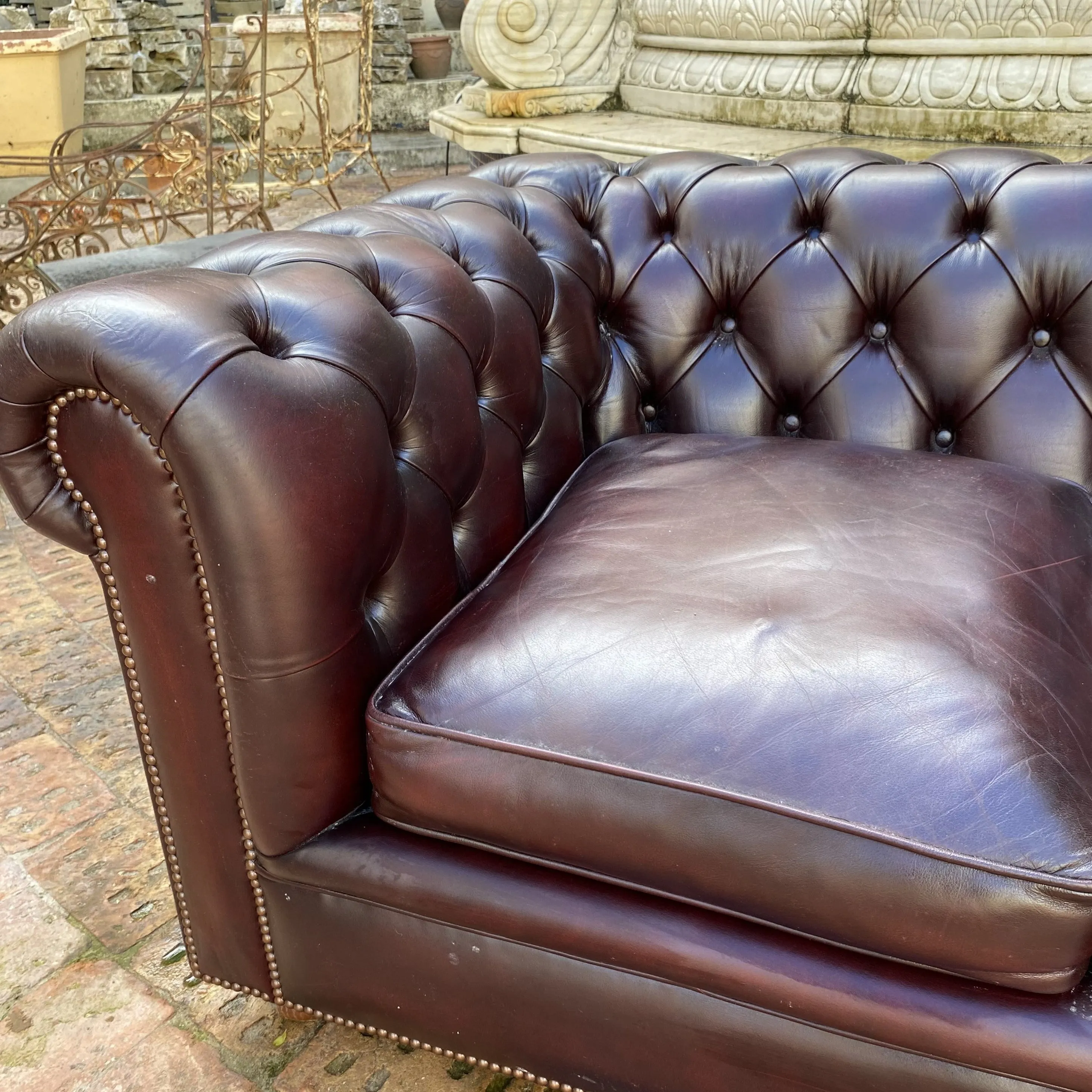 Gorgeous Dark Leather Chesterfield - SOLD