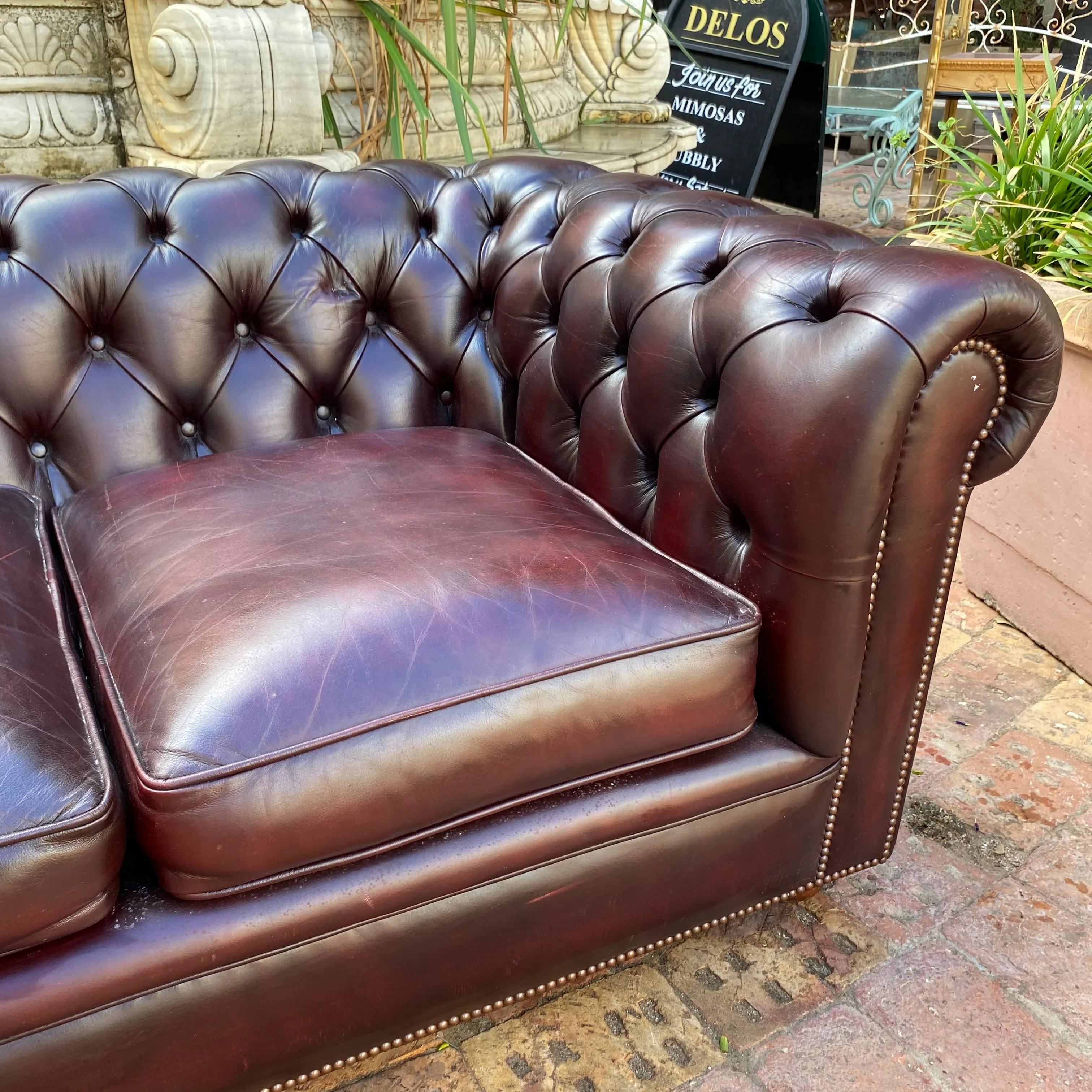 Gorgeous Dark Leather Chesterfield - SOLD