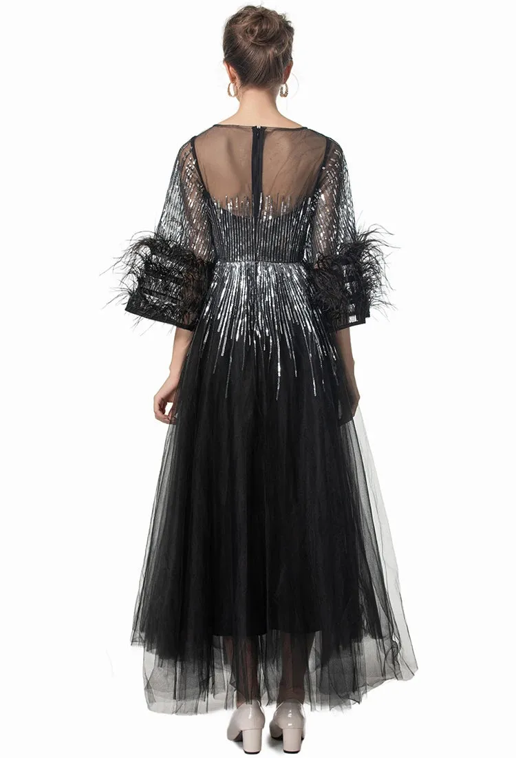 Gorgeous Feathers Ball Gown Dress