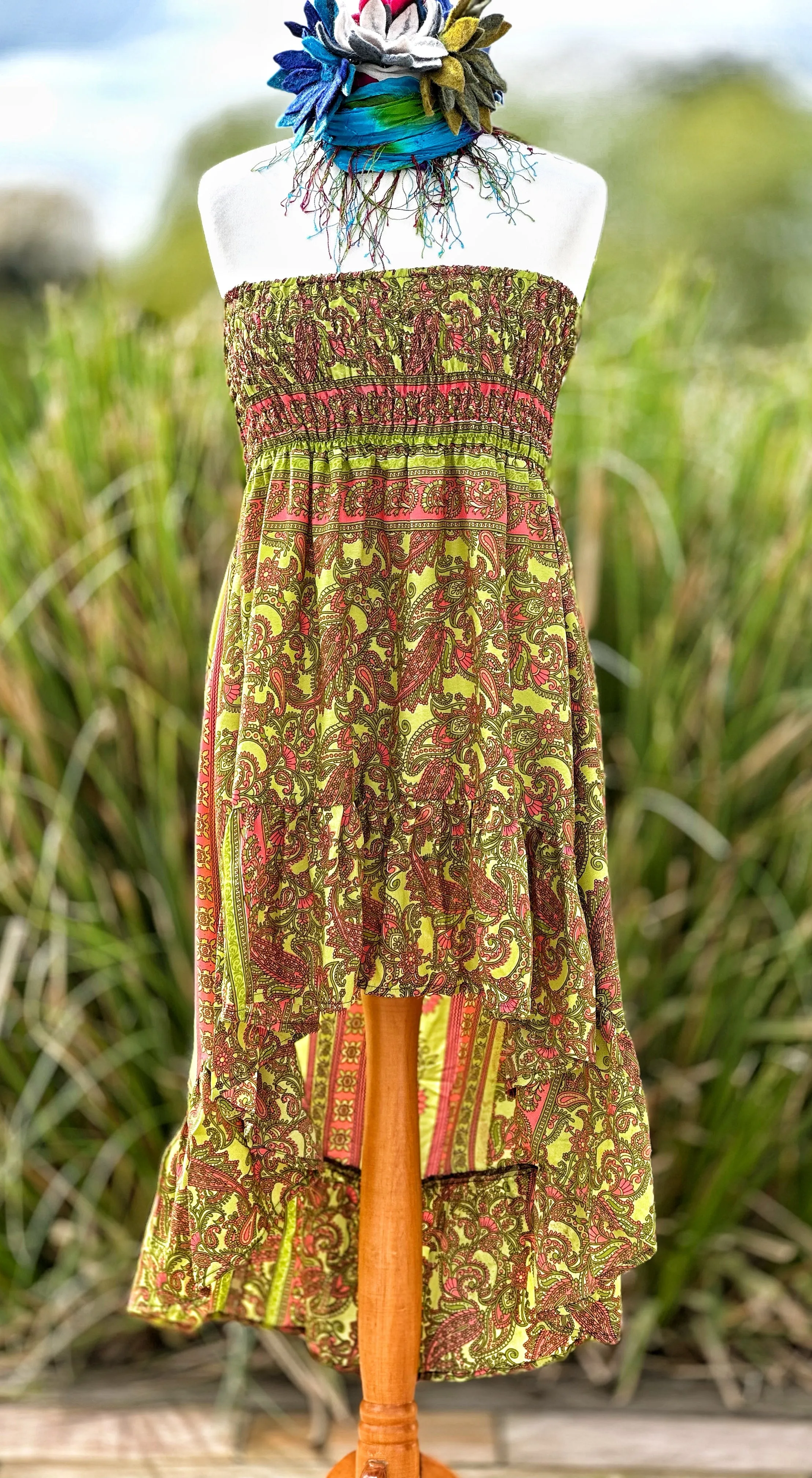 GORGEOUS GREEN PORTOBELLO ROAD SKIRT / SUNDRESS (OF5974)