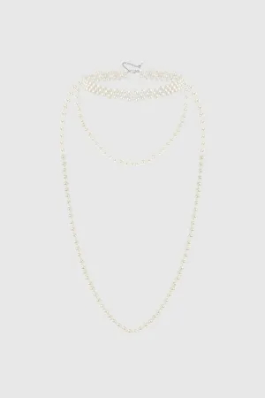 Gorgeous Pearl Long Necklace Set