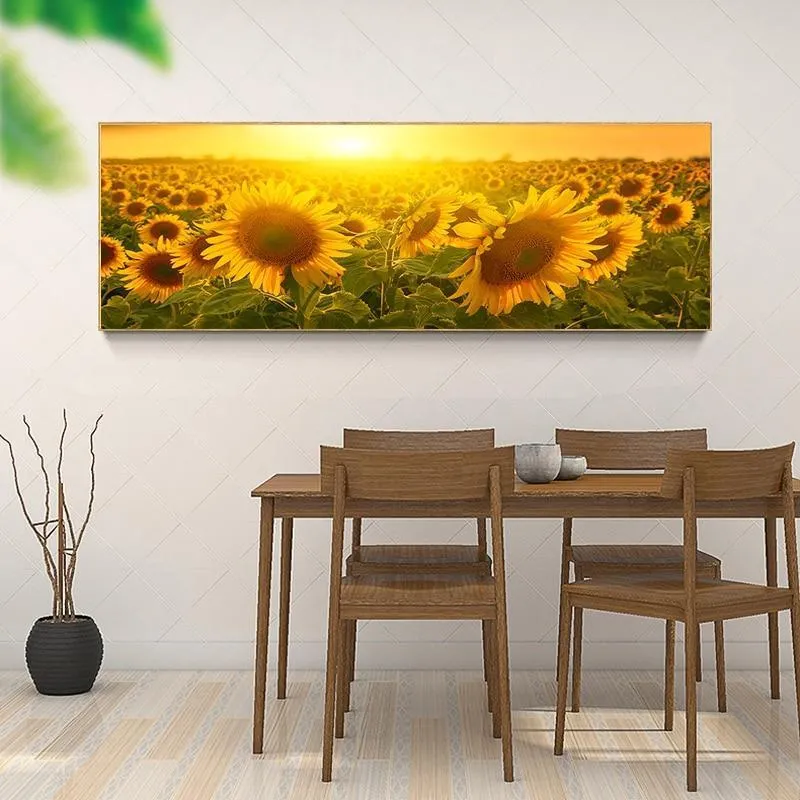 Gorgeous Sunflower Landscape Canvas Prints (50x150cm)