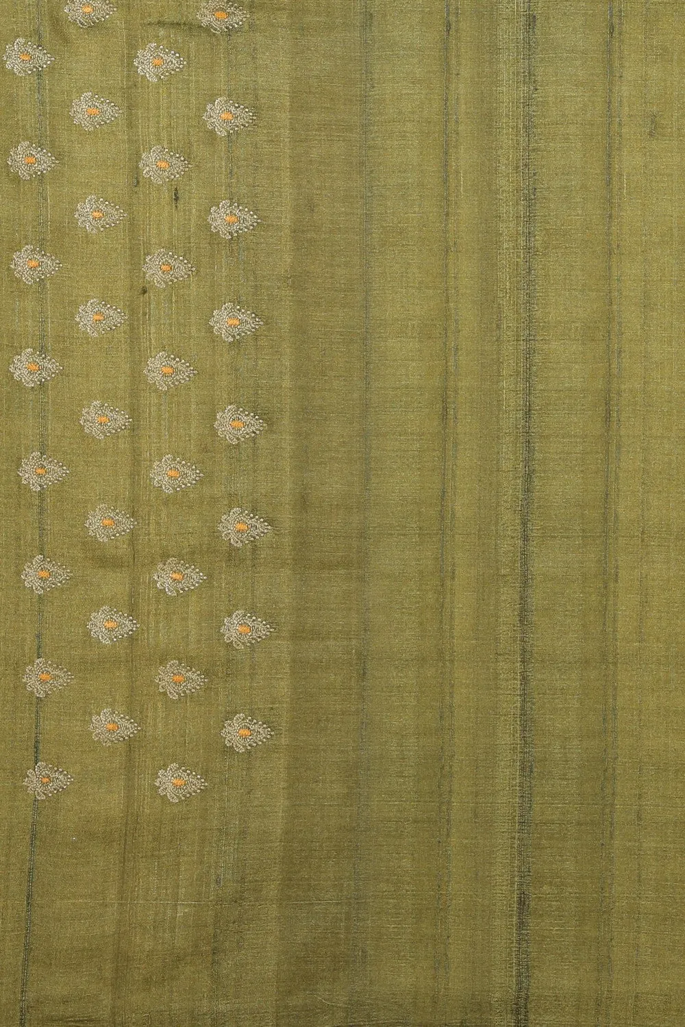 Gorgeous Thread Embroidery Moss Green Saree