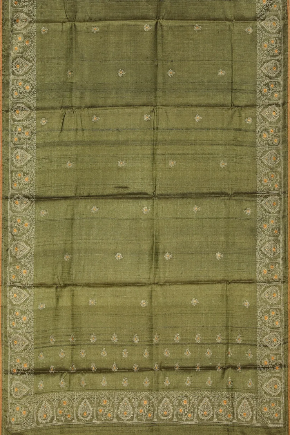 Gorgeous Thread Embroidery Moss Green Saree