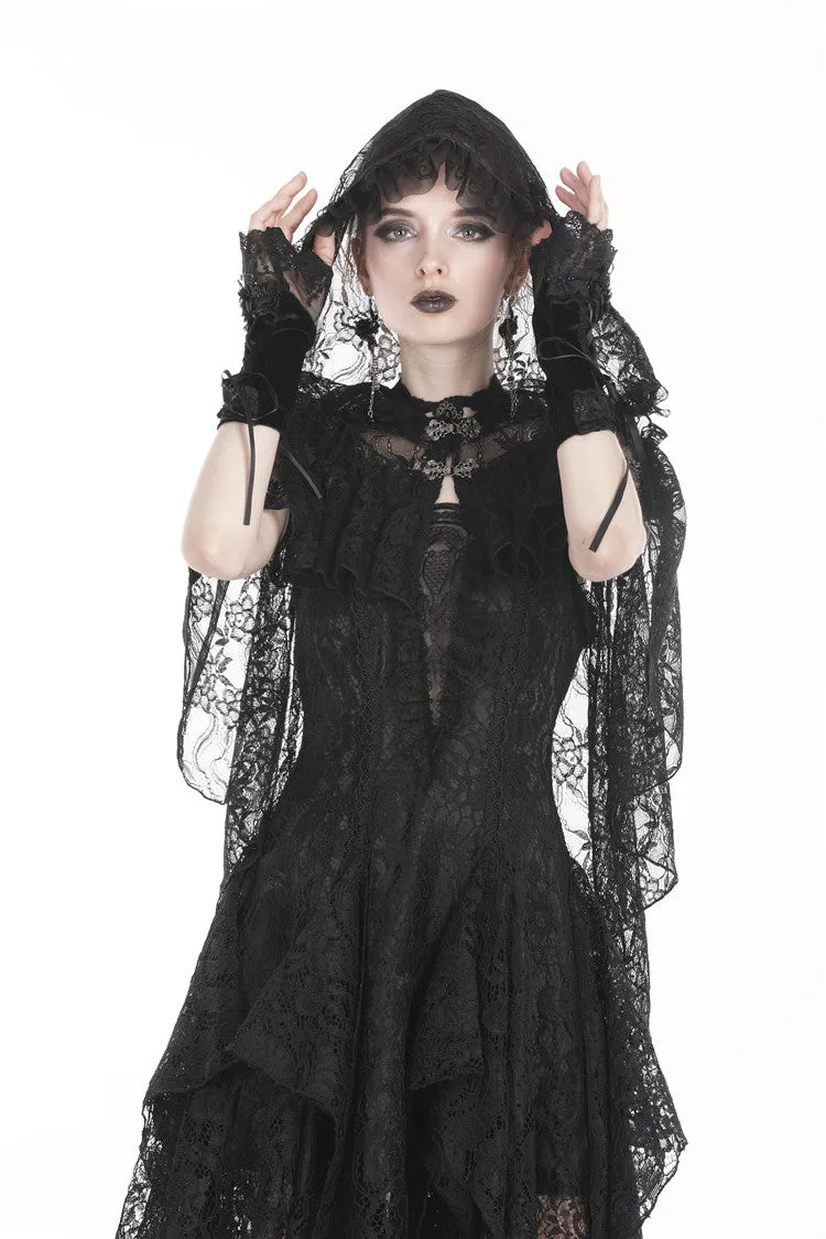 Gothic gorgeous lace hooded cape BW061