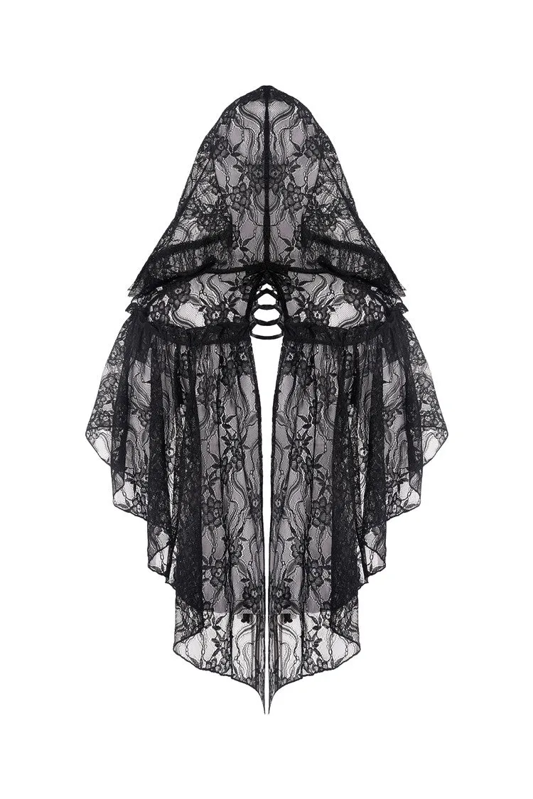 Gothic gorgeous lace hooded cape BW061