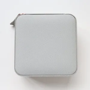 Grey Medium Square Travel Jewelry Box