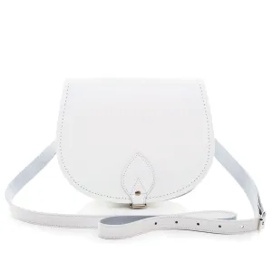 Handmade Leather Saddle Bag - White