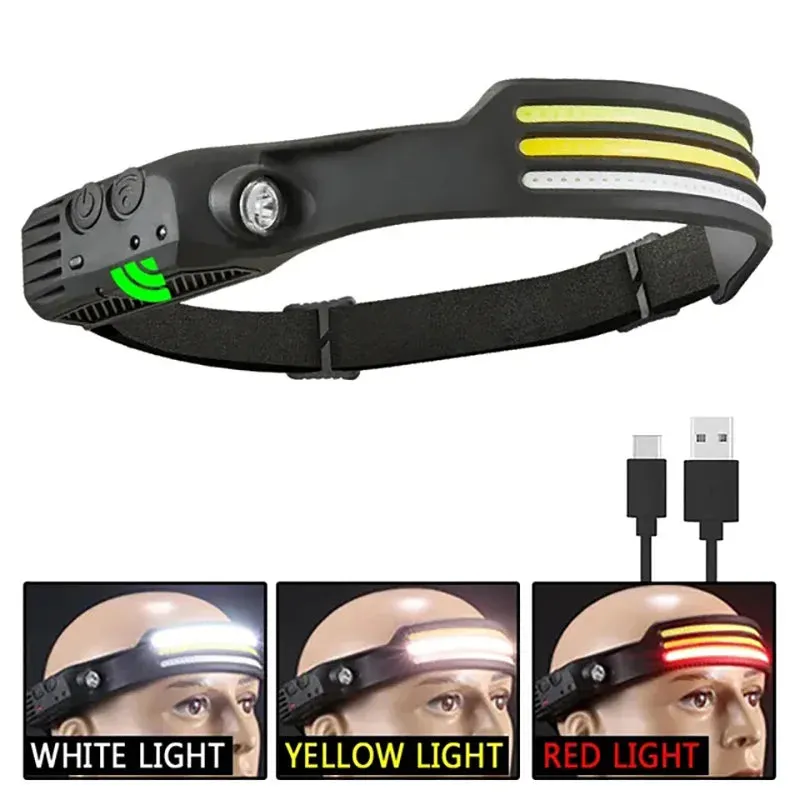 Head Flashlight Headlight Led Head Lamp Rechargeable Led Headlamp Work Light Camping Searchlight Torch With Built-in Battery