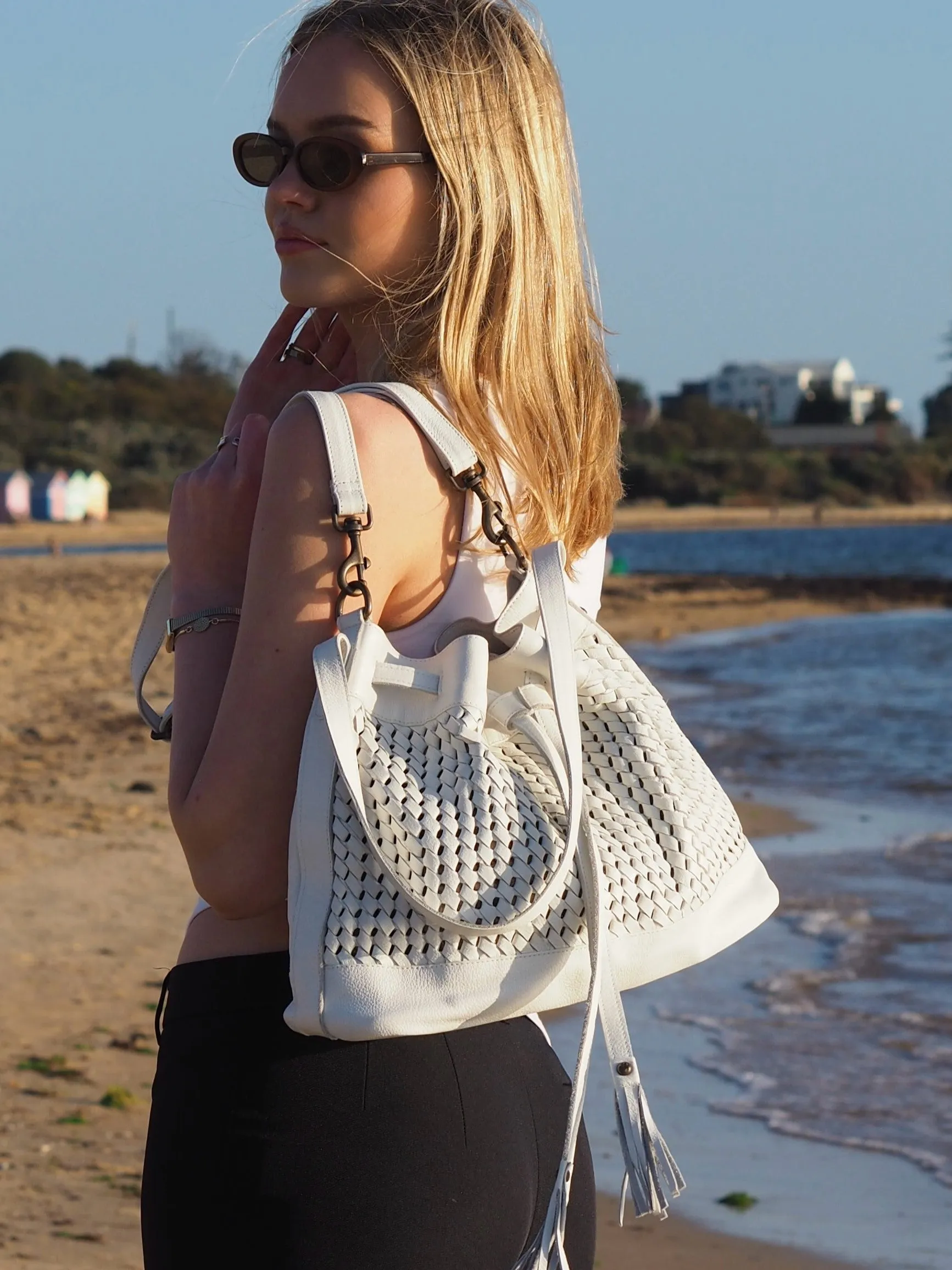 Heather Tote | White