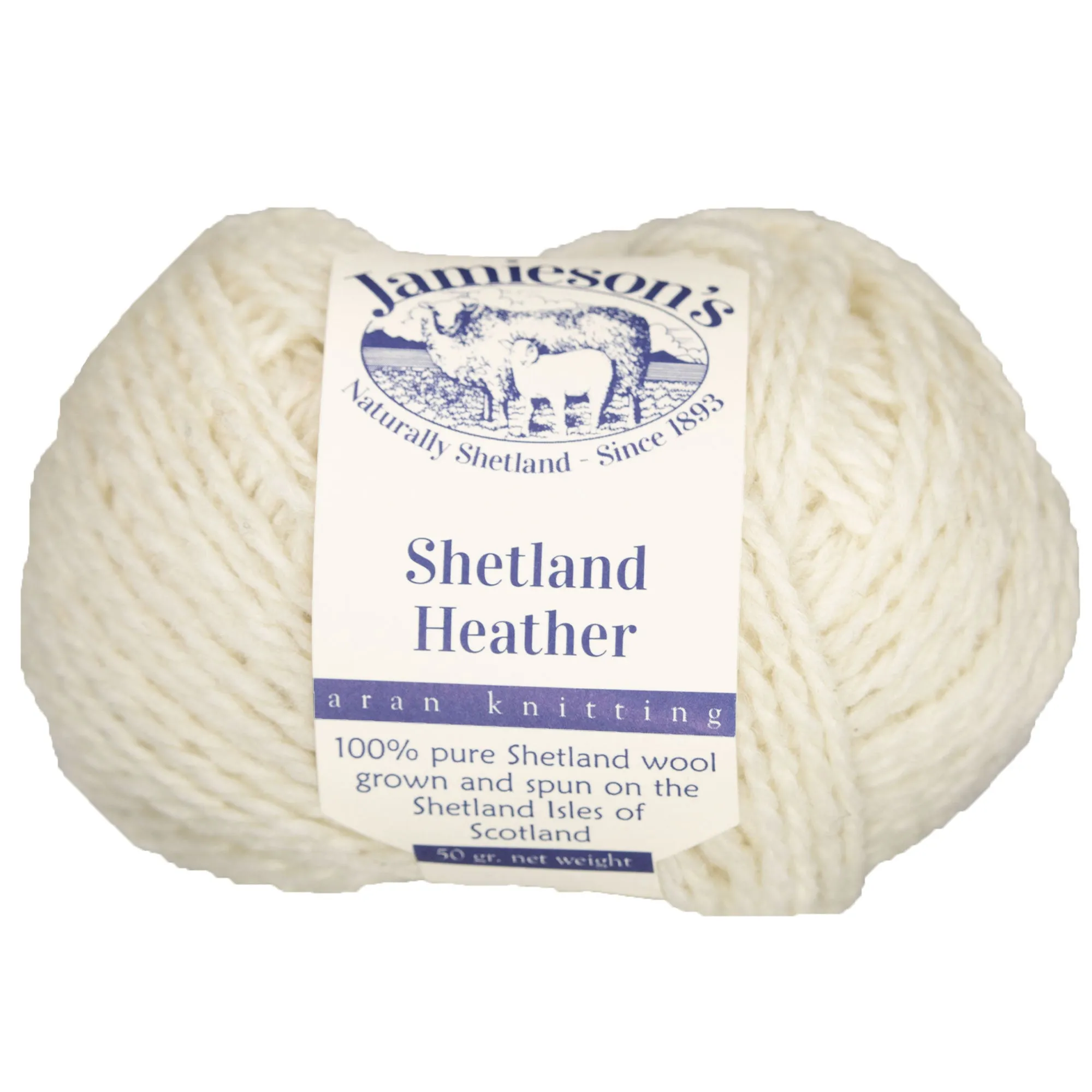 Jamieson's of Shetland Heather Aran Yarn - 104 Natural White