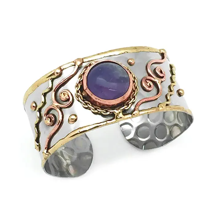 Janya Mixed Metal Cuff w/ Semi Precious Stone