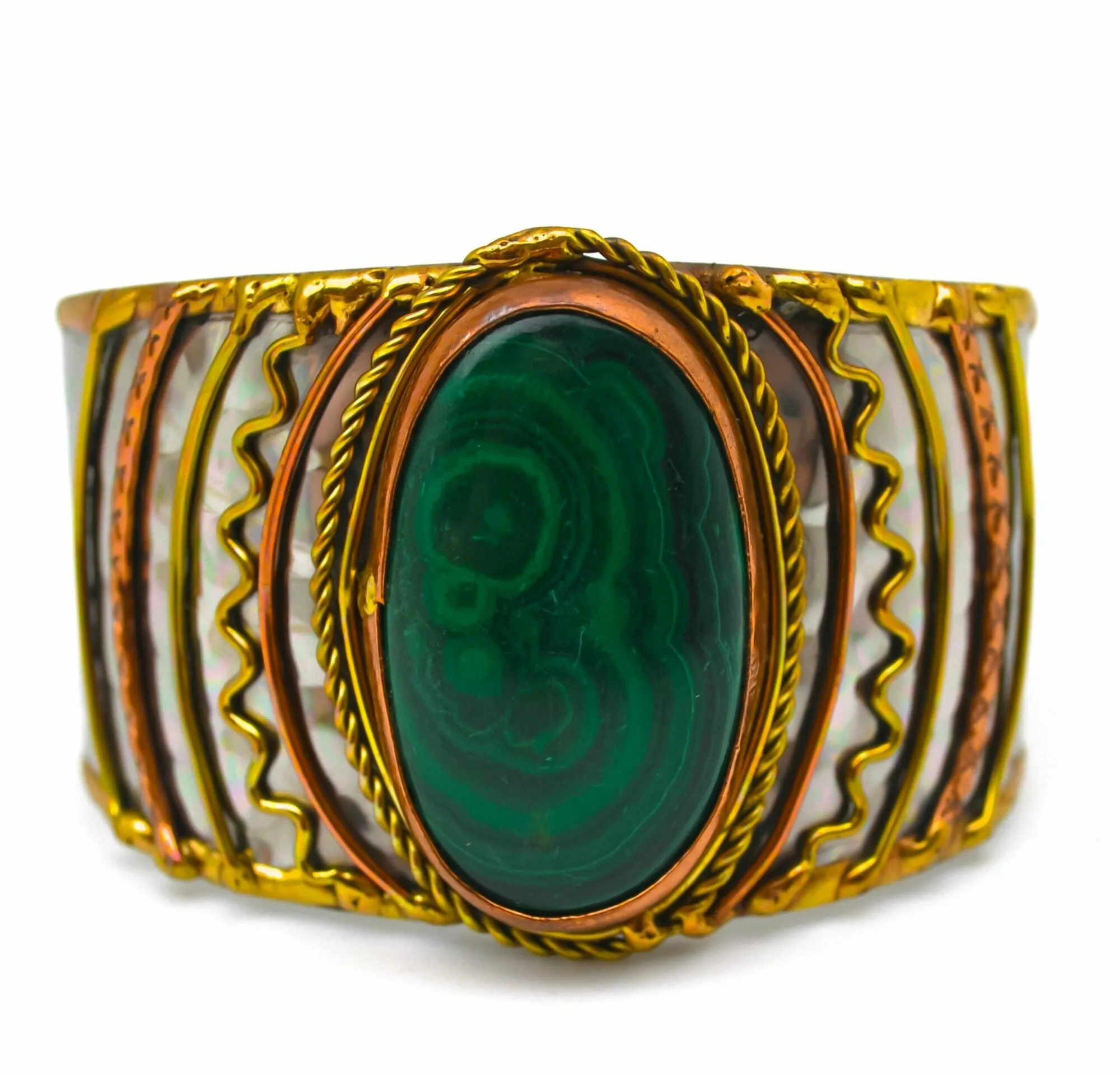 Janya Mixed Metal Cuff w/ Semi Precious Stone