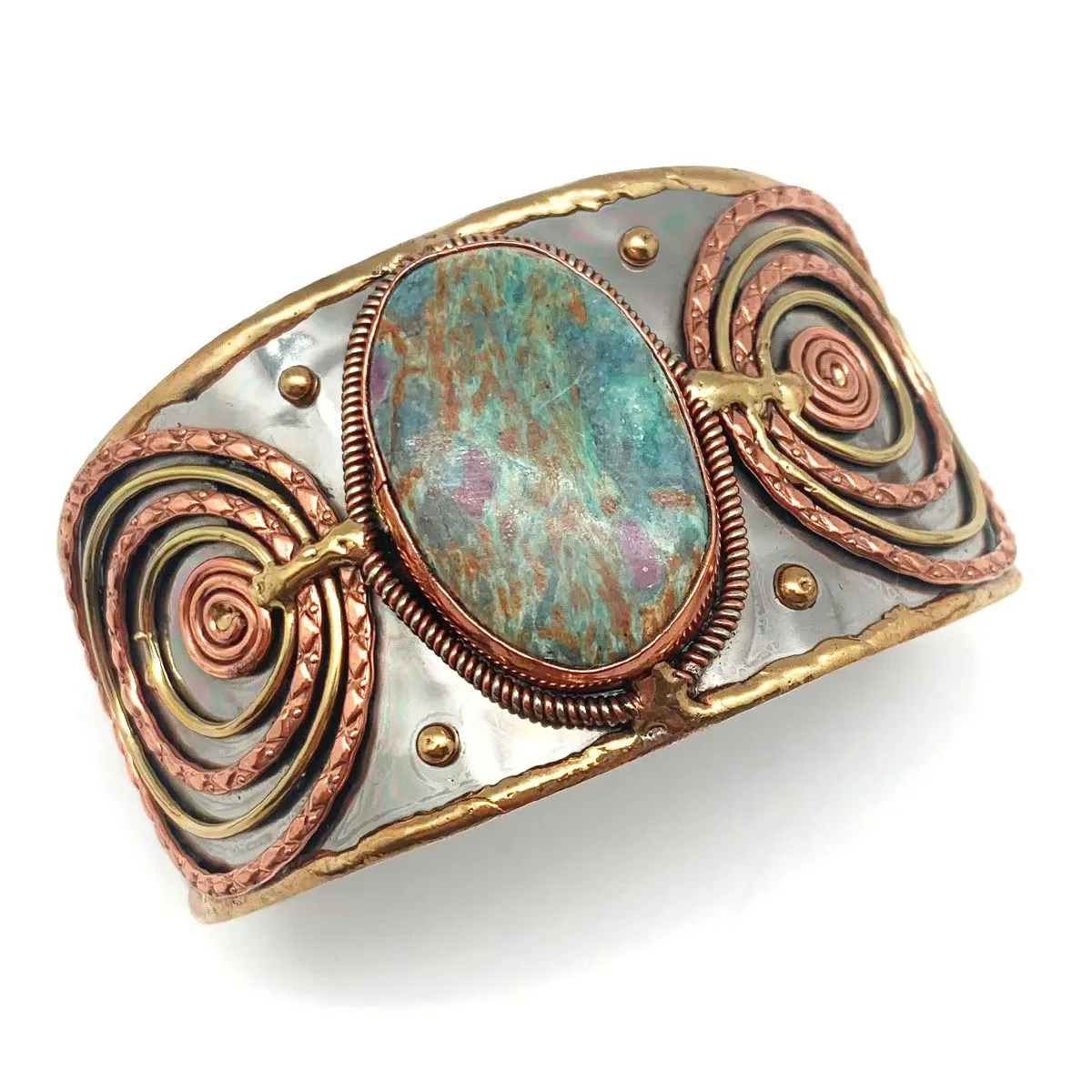 Janya Mixed Metal Cuff w/ Semi Precious Stone