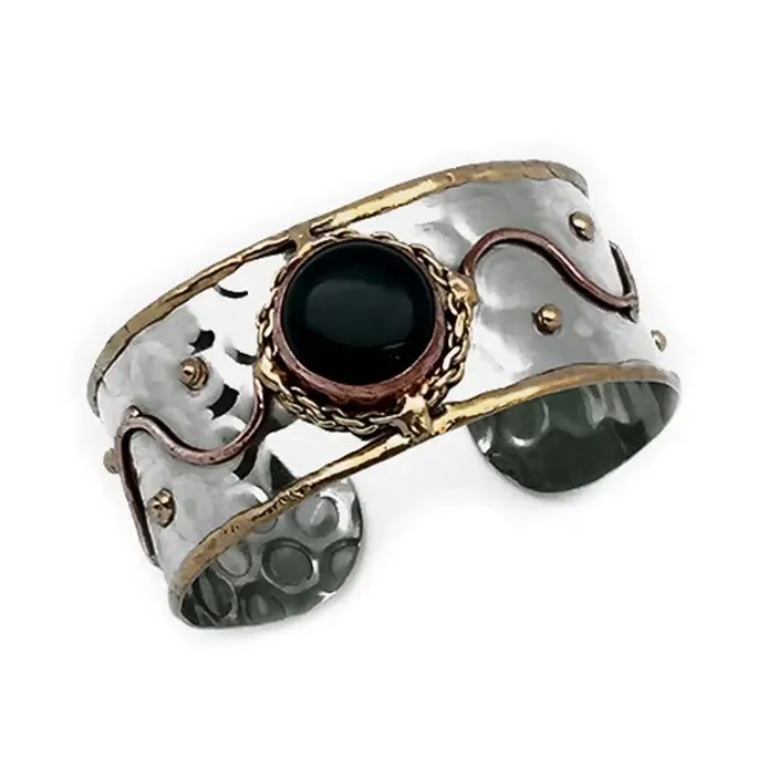 Janya Mixed Metal Cuff w/ Semi Precious Stone