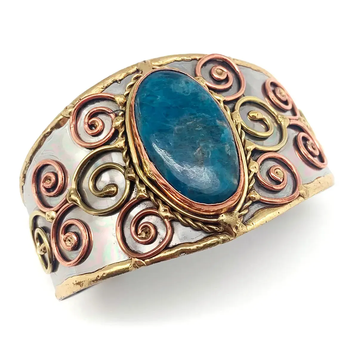 Janya Mixed Metal Cuff w/ Semi Precious Stone