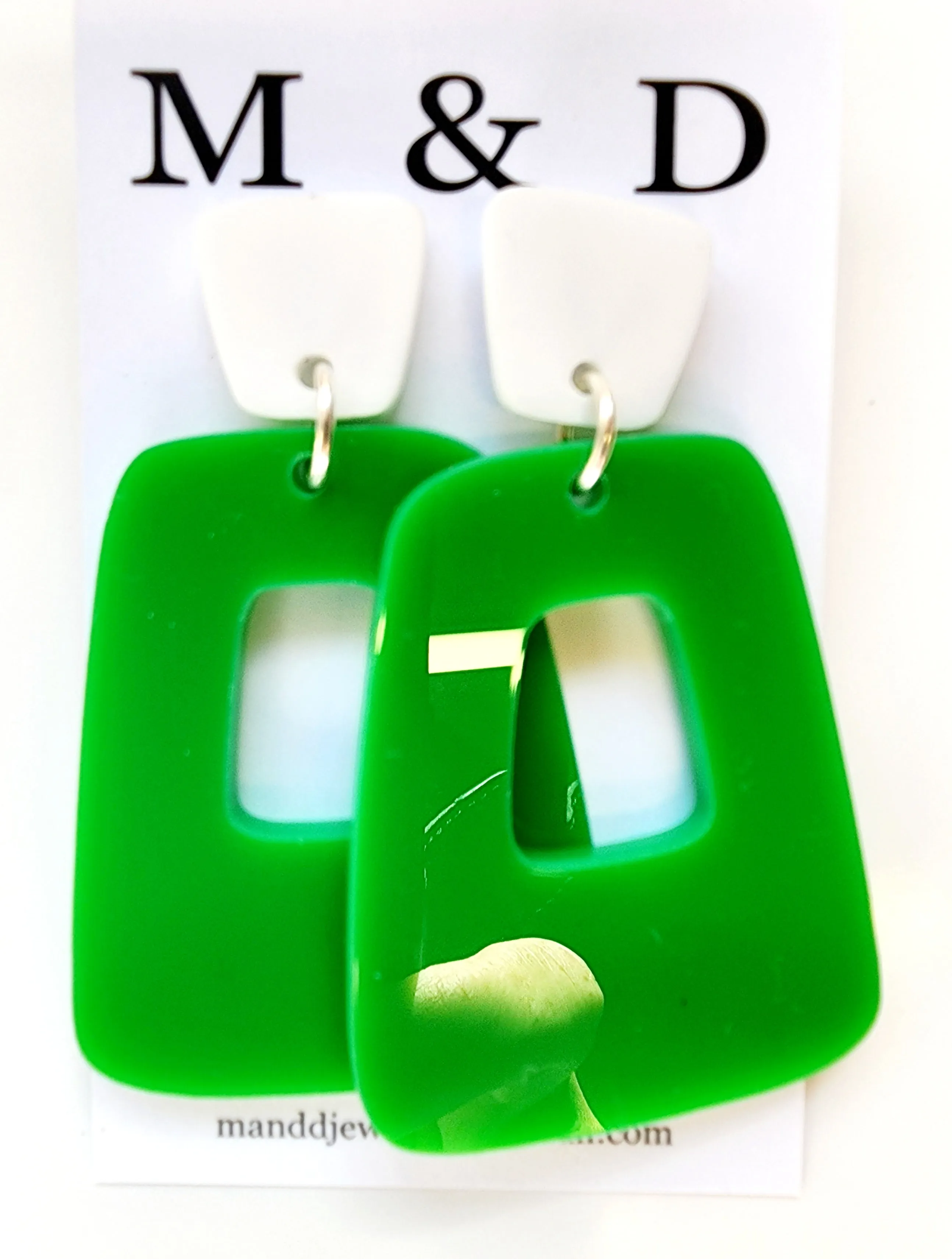 Jelly Block Stud Dangle Earrings