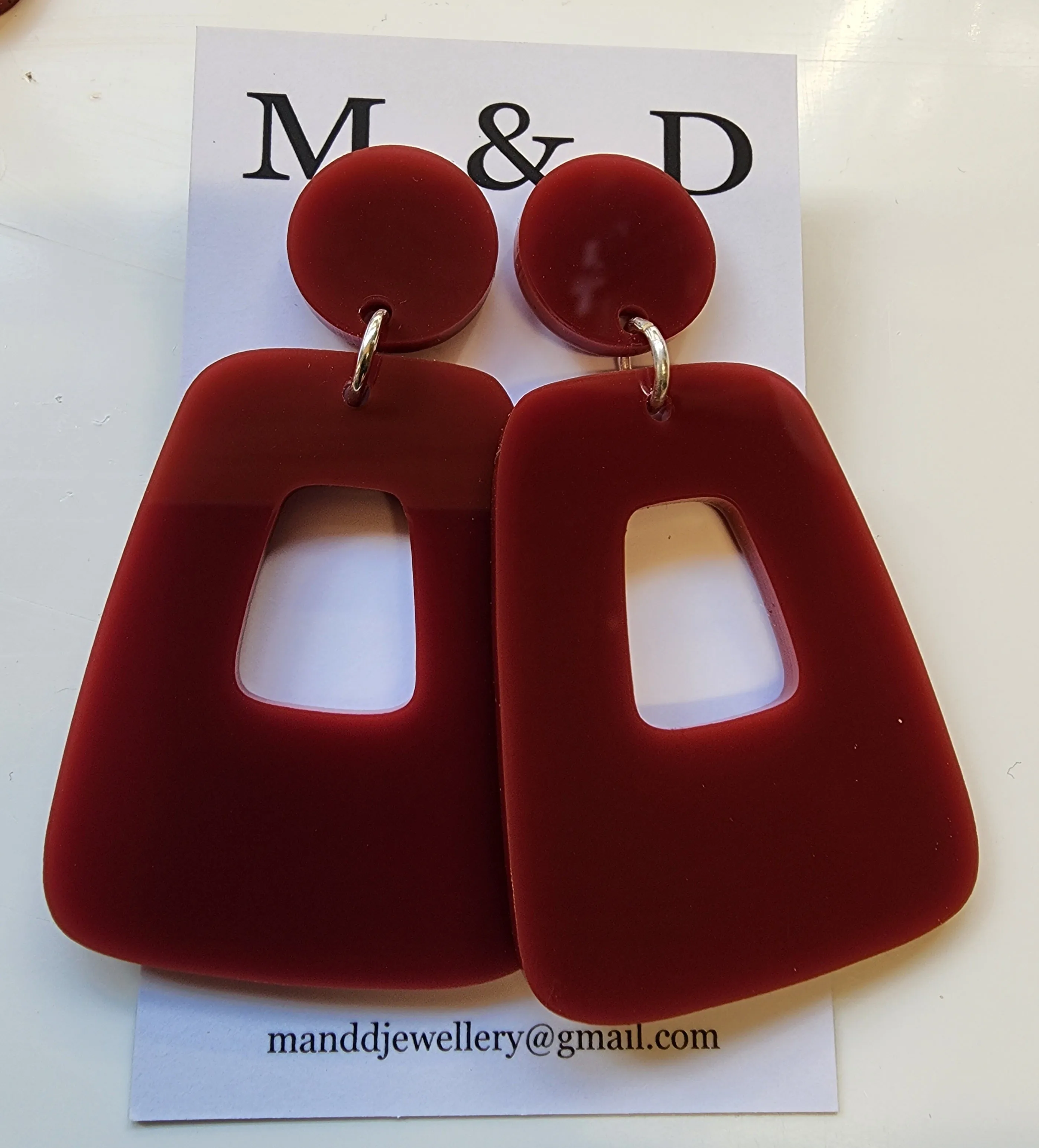 Jelly Block Stud Dangle Earrings