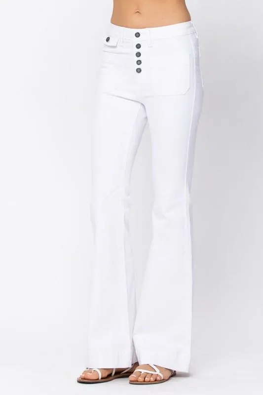 Judy Blue White Pocket Flares