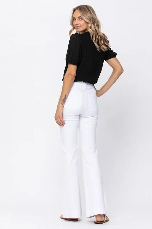 Judy Blue White Pocket Flares