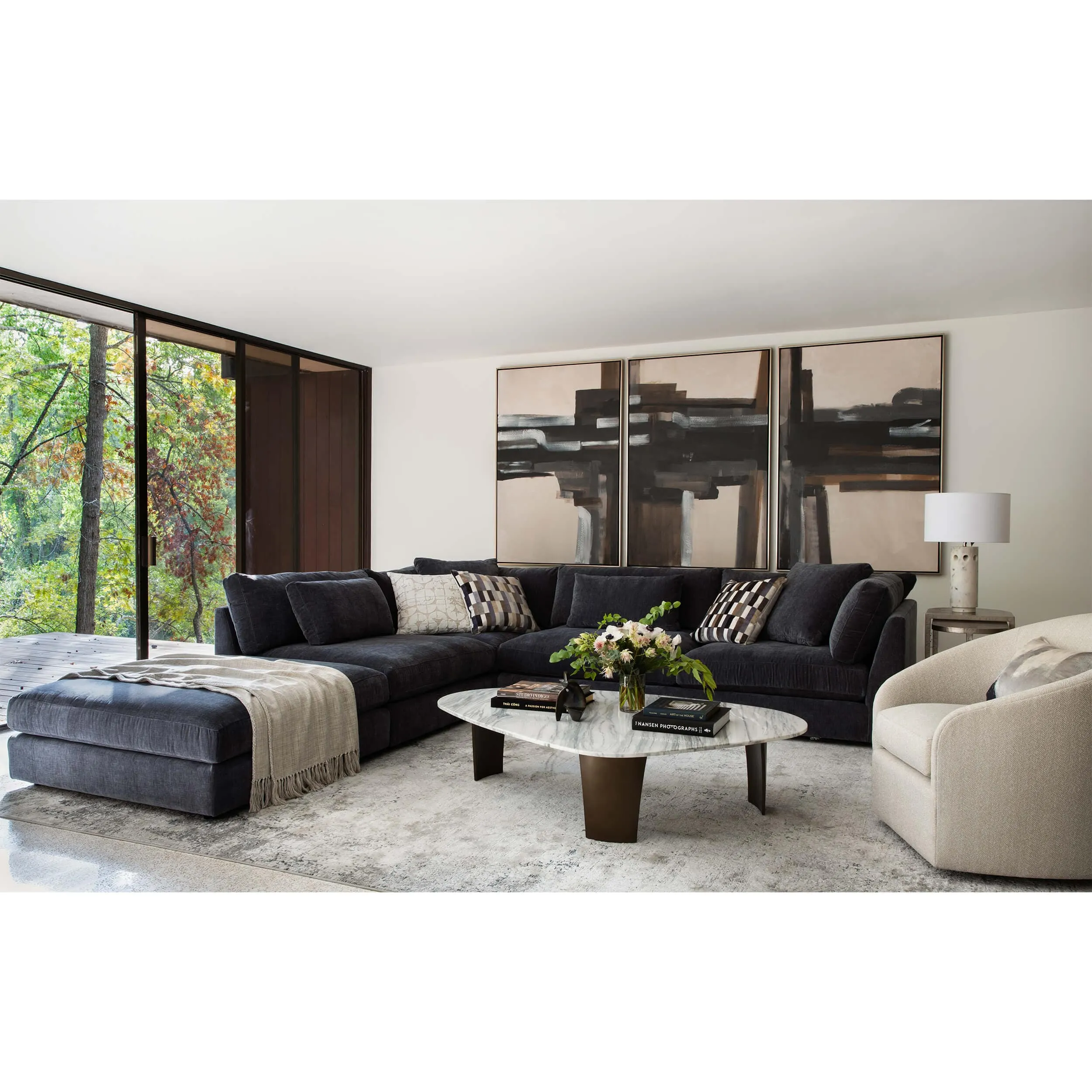 Kellen Sectional, Vickie Charcoal