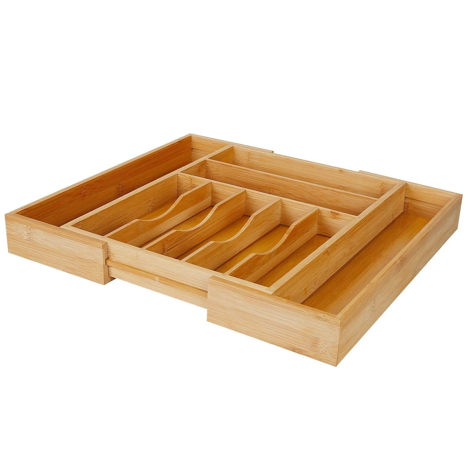 Kitchen Bamboo Expandable Cutlery Utensil Drawer Organizer