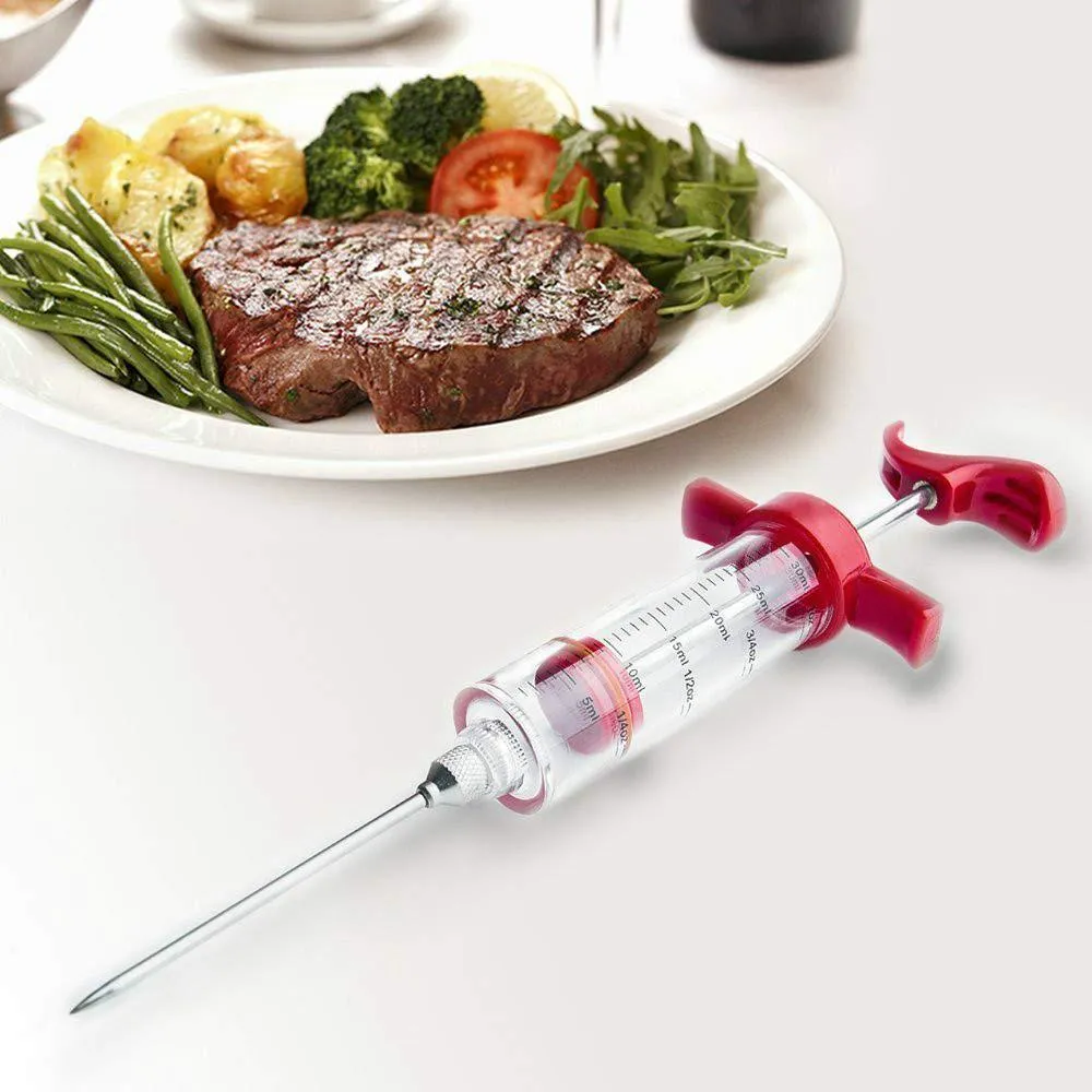 Kitchen Syringe Needle Meat Marinade Flavoring Syringe BBQ Injector