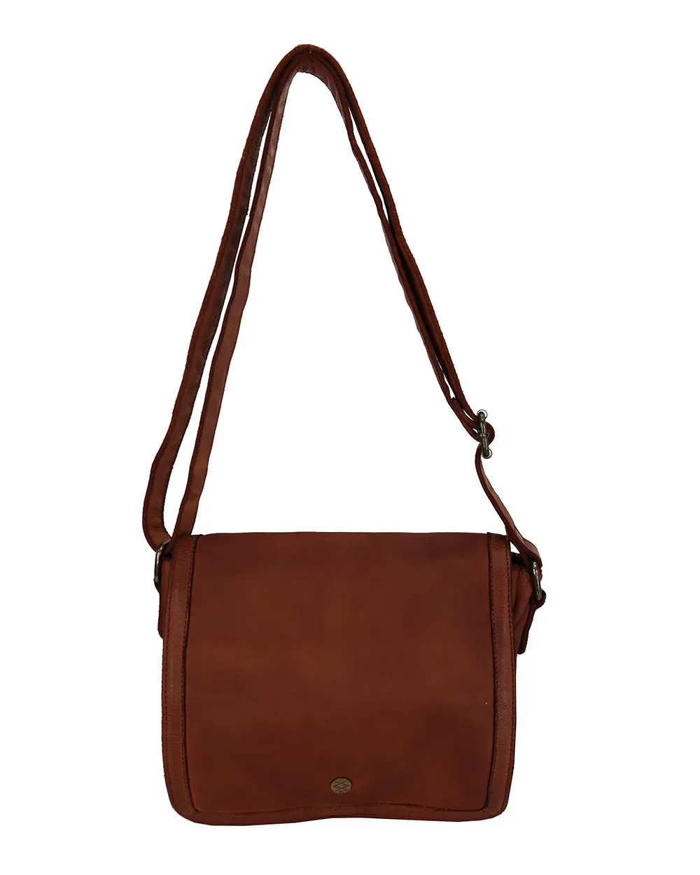 Kompanero Harlen Cognac Leather Shoulder/Crossbody Bag