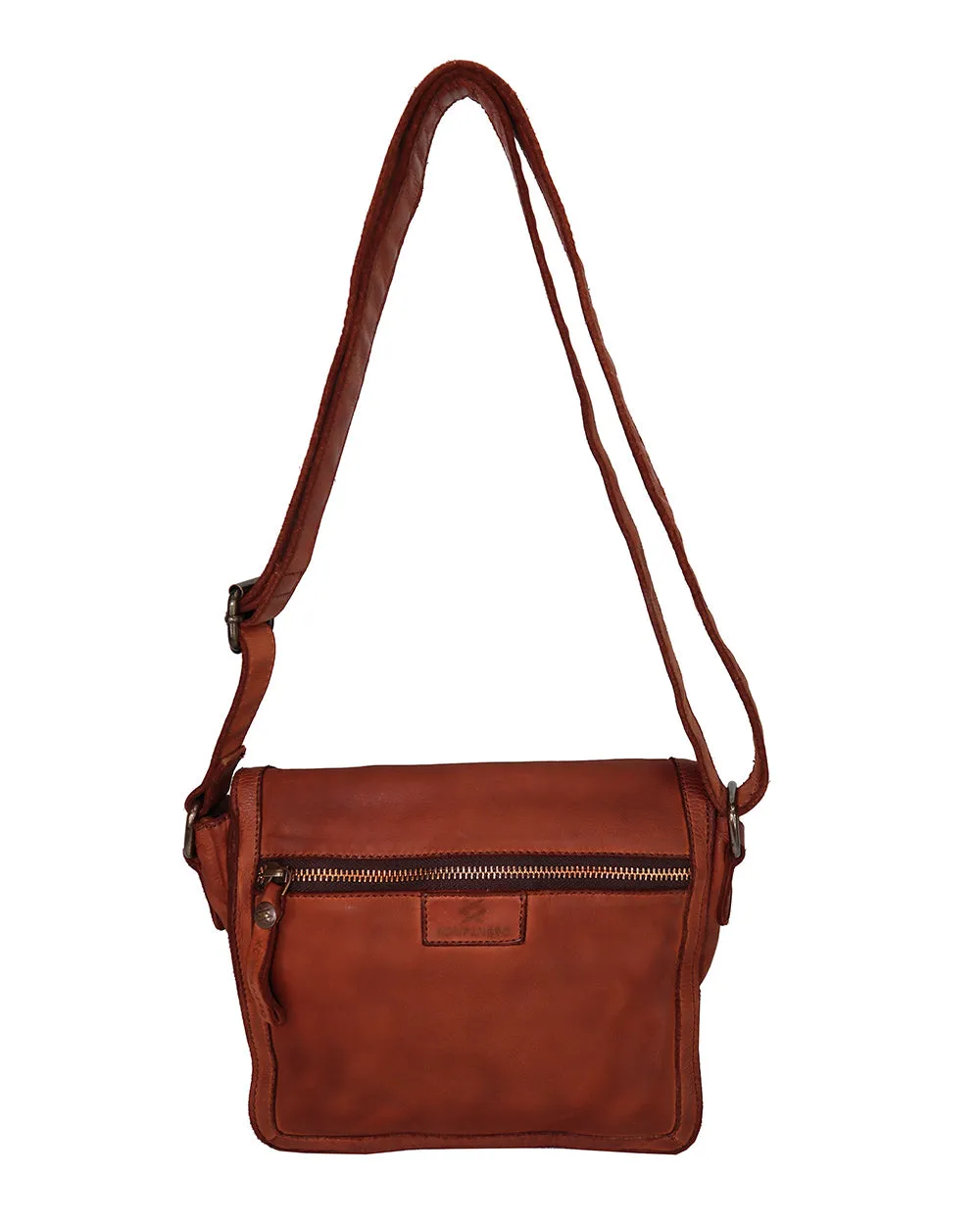 Kompanero Harlen Cognac Leather Shoulder/Crossbody Bag