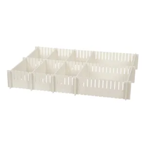 Kuber Industries (Set of 6) Drawer Storage Organizer - Modular Partition for Socks, Belt, Innerwear, Ties, & Wardrobe Accessories - White