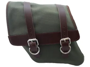 La Rosa Design Canvas Solo Left Side Bag Strut Mount Brown Army Green For 96-17 Dyna