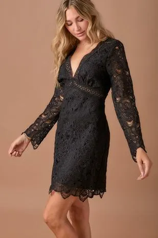 Lace Trimmed Mini Dress