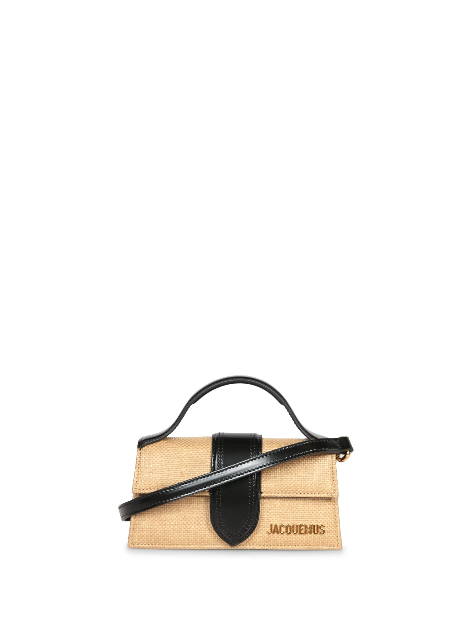 Le Bambino Nude-Black Raffia Bag