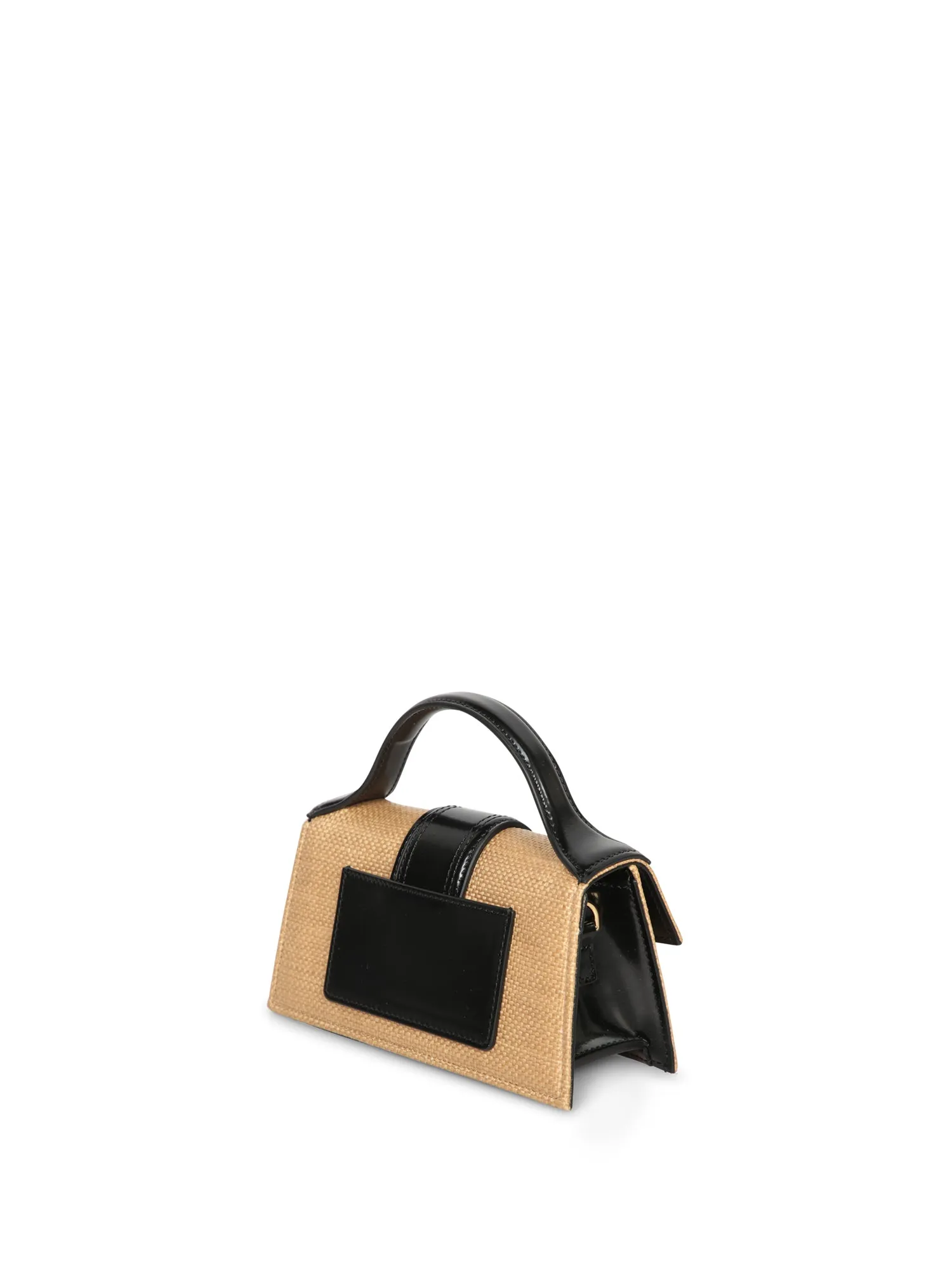 Le Bambino Nude-Black Raffia Bag