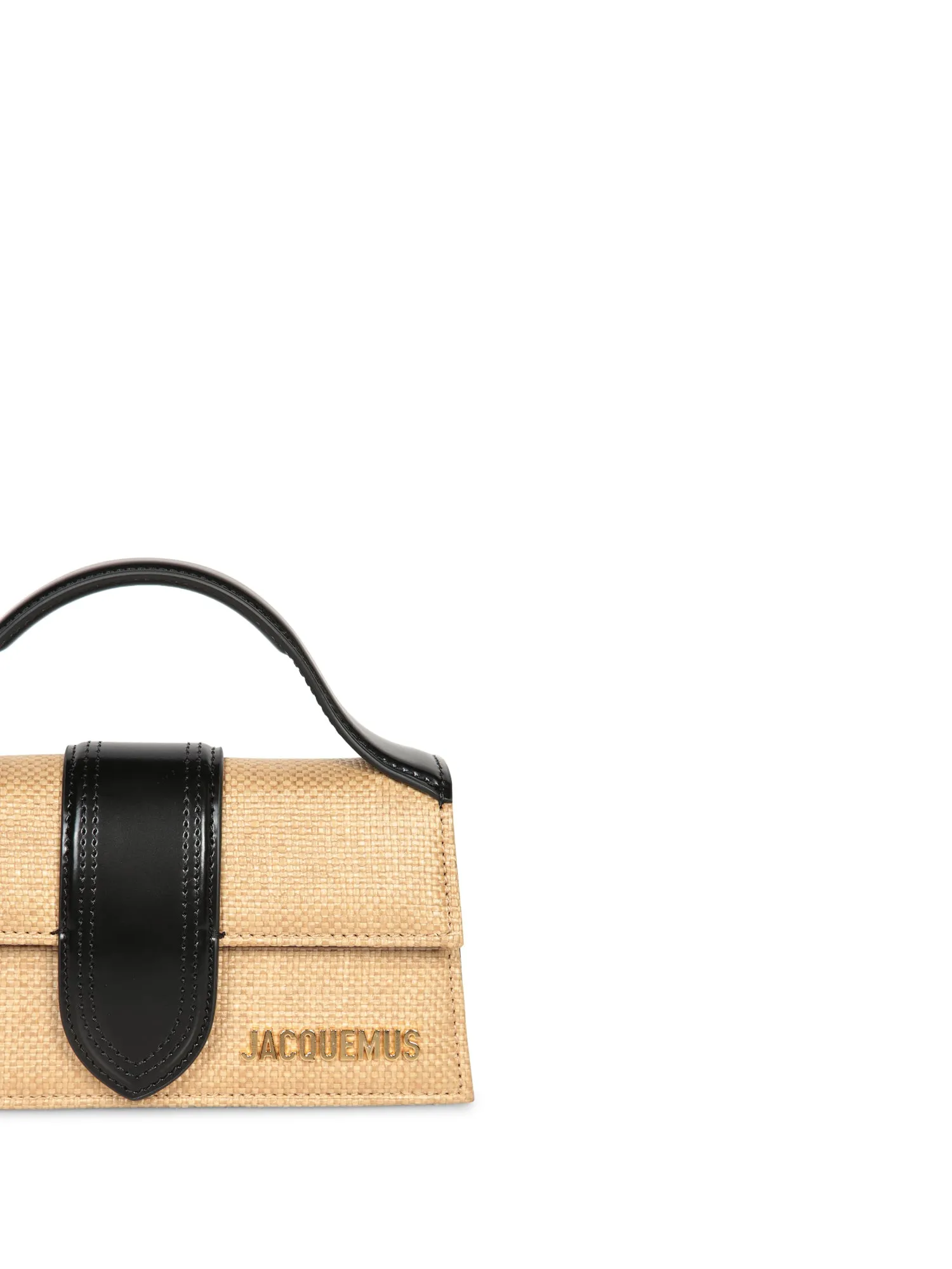 Le Bambino Nude-Black Raffia Bag