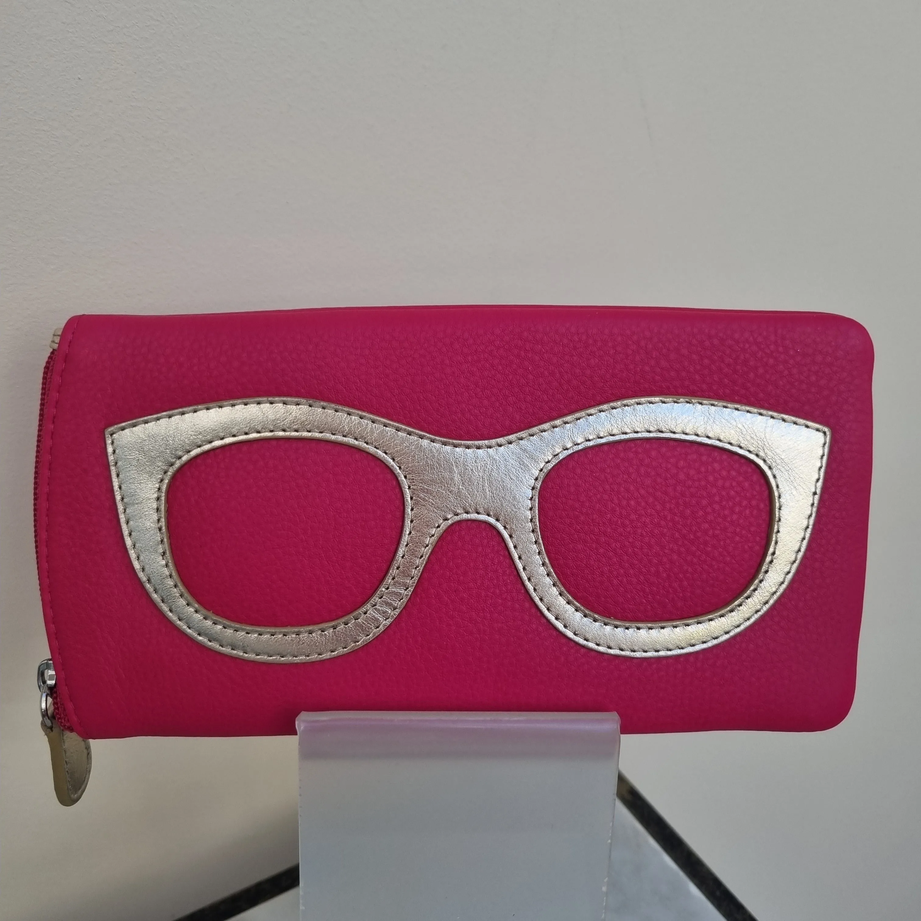 Leather Eyeglass Case with Glass Frame Print